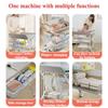 Portable Baby Changing Table for Nursery Height Adjustable Foldable Diaper Table with Swivel Wheels Drying Rack Large Storage