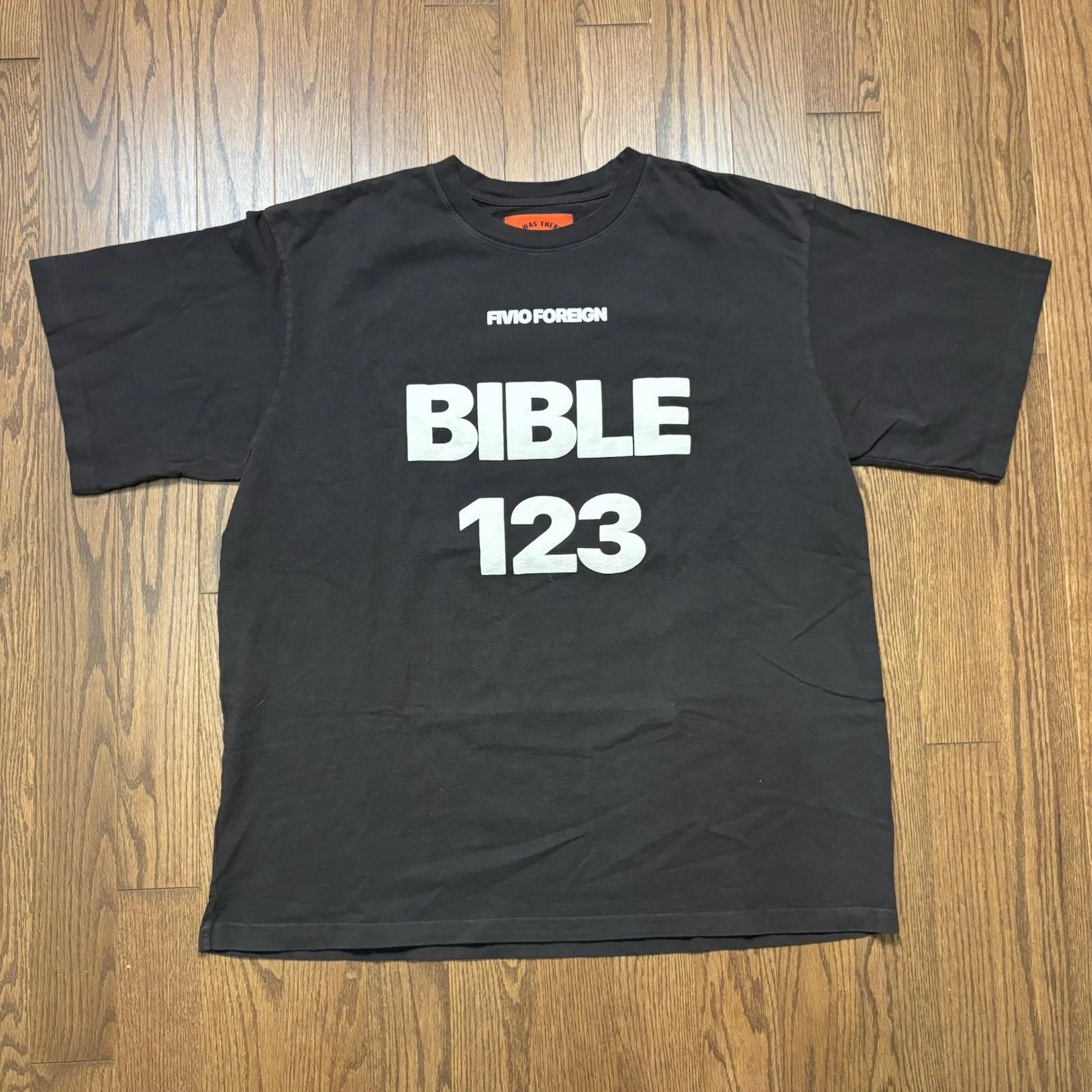 

Fivio Foreign Rap T Shirt Concert Band Tee Bible 123 NYC Puff print Black XL 4XL