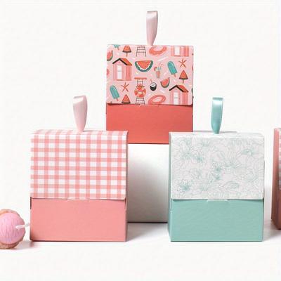 20pcs Pink Candy Boxes, Party Packaging, Recyclable Candy Chocolates, Easy To Fold, Small Business Supplies, and The Cheapest Items Available