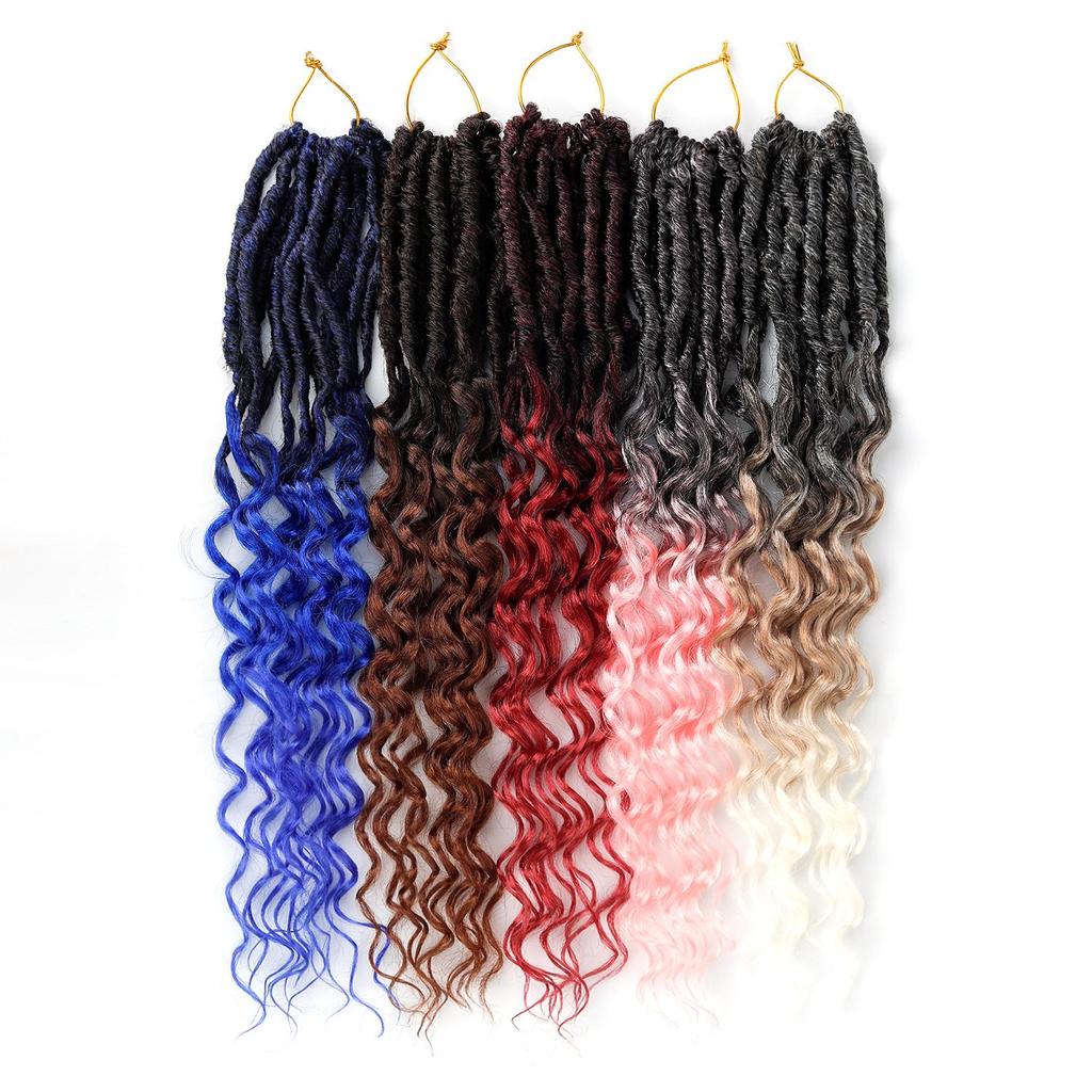 Locs di Dea Ricci Crochet Capelli Locs Morbidi Treccine Sintetiche Estensioni Capelli Stile Bohemien per Donne Nere