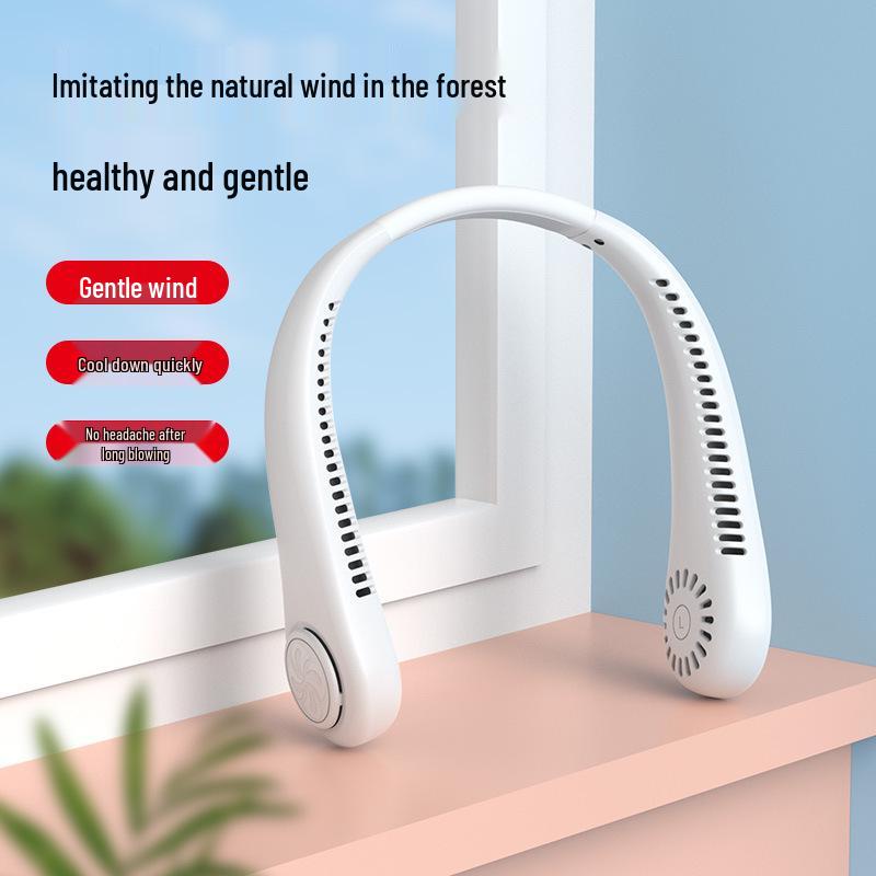 Portable Neck-Hanging Silent Bladeless Fan with USB Charging and Long Battery Life