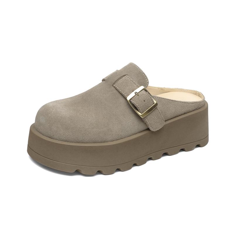 Fashion AIYUQI 2025 New Women's Slippers Thick-soled Mules with Closed Toe for Women Large-size Comfortable Half-slippers Female