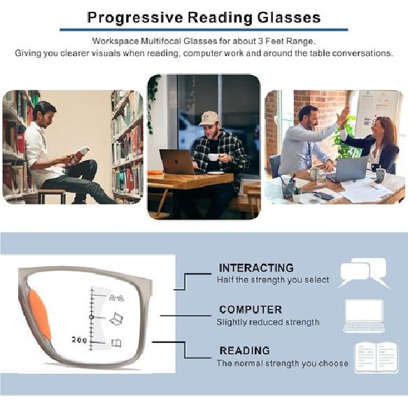 TR90 Bifocal Progressive Reading Glasses Flexible Sport Multifocal discoloration