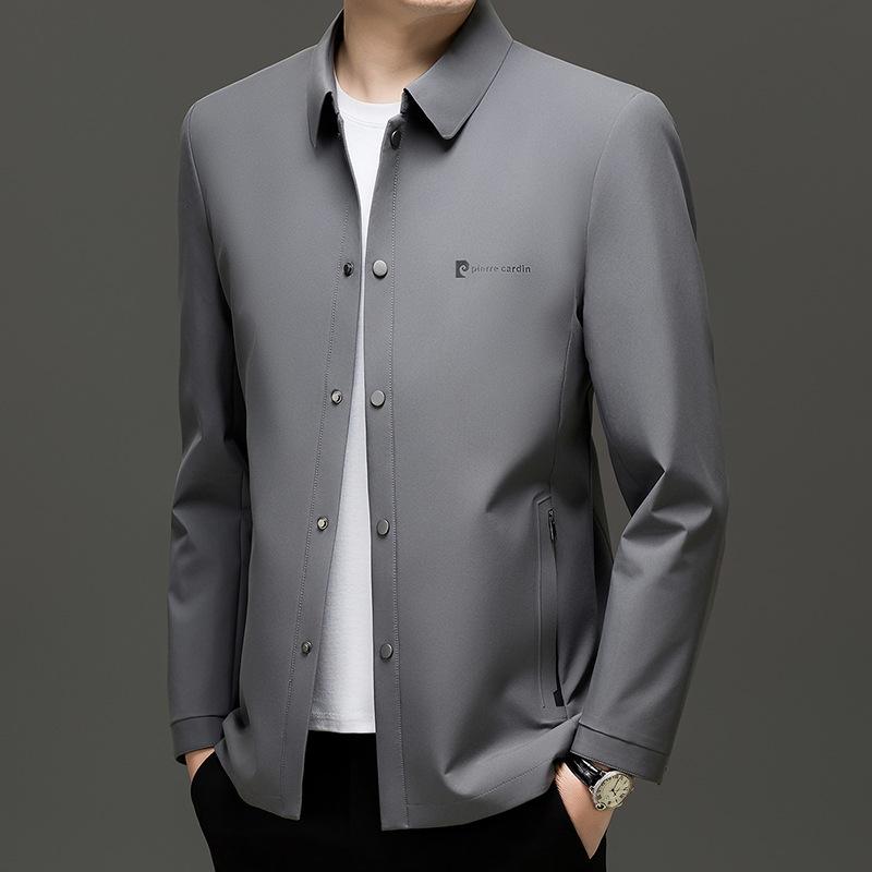 

Новая весенне-осенняя куртка с лацканами для мужчин среднего и пожилого возраста, деловая повседневная куртка, мужской топ для папы 4XL