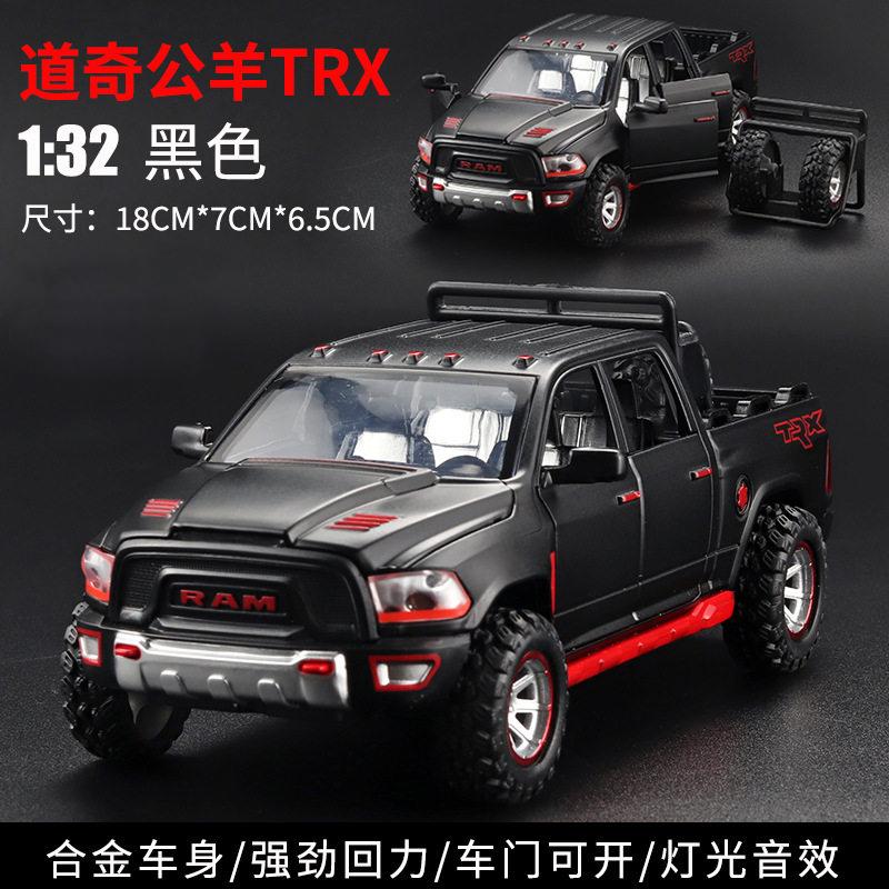 1:32 Dodge Ram TRX Terrängmodifierad Pickupbil Legering Metall Pressgjuten Modellbil Ljud Och Ljus Pull Back Leksak Samlarföremål Gåvor