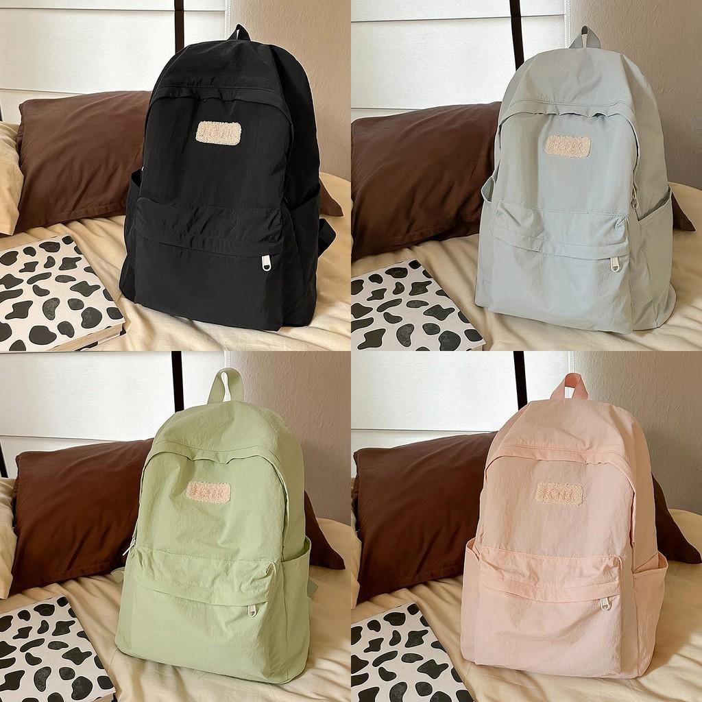 Backpack Color Solid With Padded Straps Letter Print For School Travel Gift