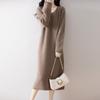 Women Sweater Dress 100% Wool MODERN NEW SAGA O-neck Knit Long Pullover Winter Jumpers Wool Long Dress Female