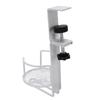 Desk Cup Holder Headphone Hanger Metal 2 in 1 Table Cup Holder Under Desk Headphone Bag Hook for Home Office White
