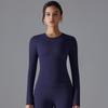 New Double-Sided Brushed Long Sleeved Yoga Nude Casual Pilates Running Long Sleeved Fitness Top For Women