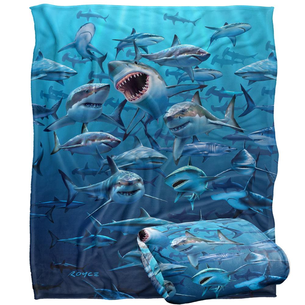 Royce McClure Wish You Were Here Silky Great White Shark Supersoft Blanket