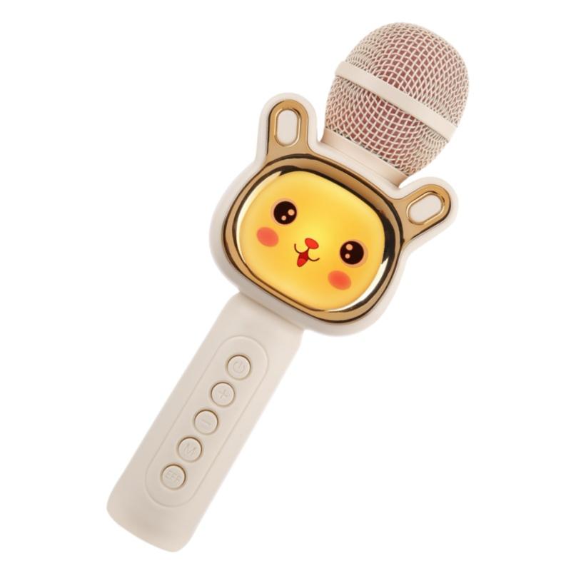 Kid’s Portable KTV Microphone, Bluetooth Wireless, TWS Connection, Colorful LED Lights, Karaoke Microphone Birthday Gift Toy
