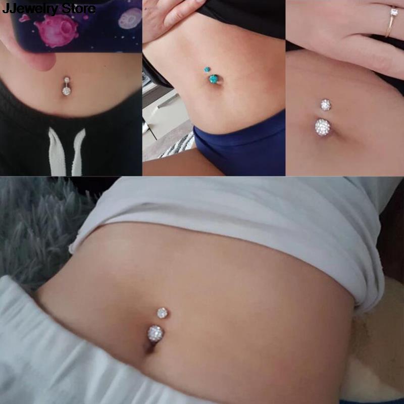 5pcs/set Stainless Steel Navel Belly Button Rings Women Fashion Belly Button Ring Piercing Body Piercings Jewelry