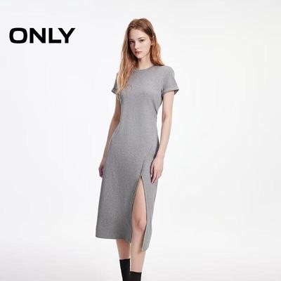 2026 Spring Pleated Waist Rolled Cuff Slit Long Dress