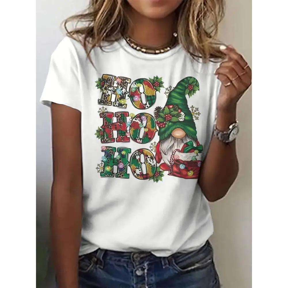 3D Kätzchen Druck Damen T-Shirt Alltags Lässig Damenmode Kurzarm Damen Locker Und Bequem Weihnachten Oberteil