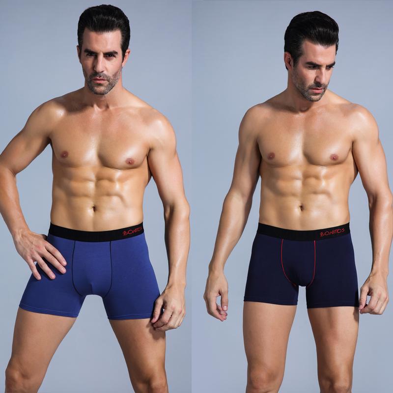 BONITOS 4pcs Boxers Man Underwear Sexy Underpants Mens Cotton Men's Panties Pack Brand