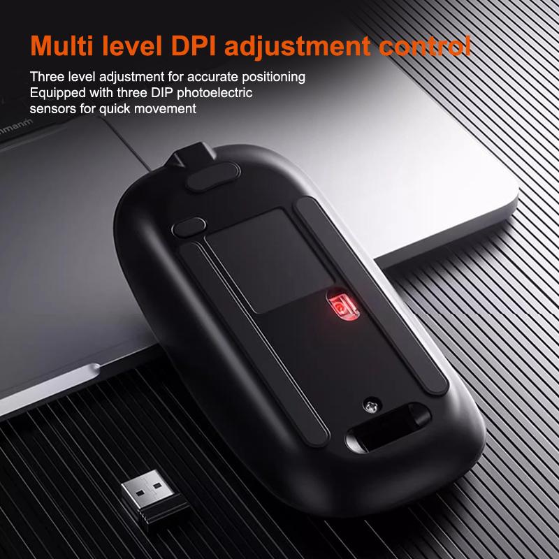 Portable Wireless Mouse Bluetooth-Compatible 2.4Ghz Dual Modes Computer Wireless Mice Mute For Pc Xiaomi Pad Laptop Macbook