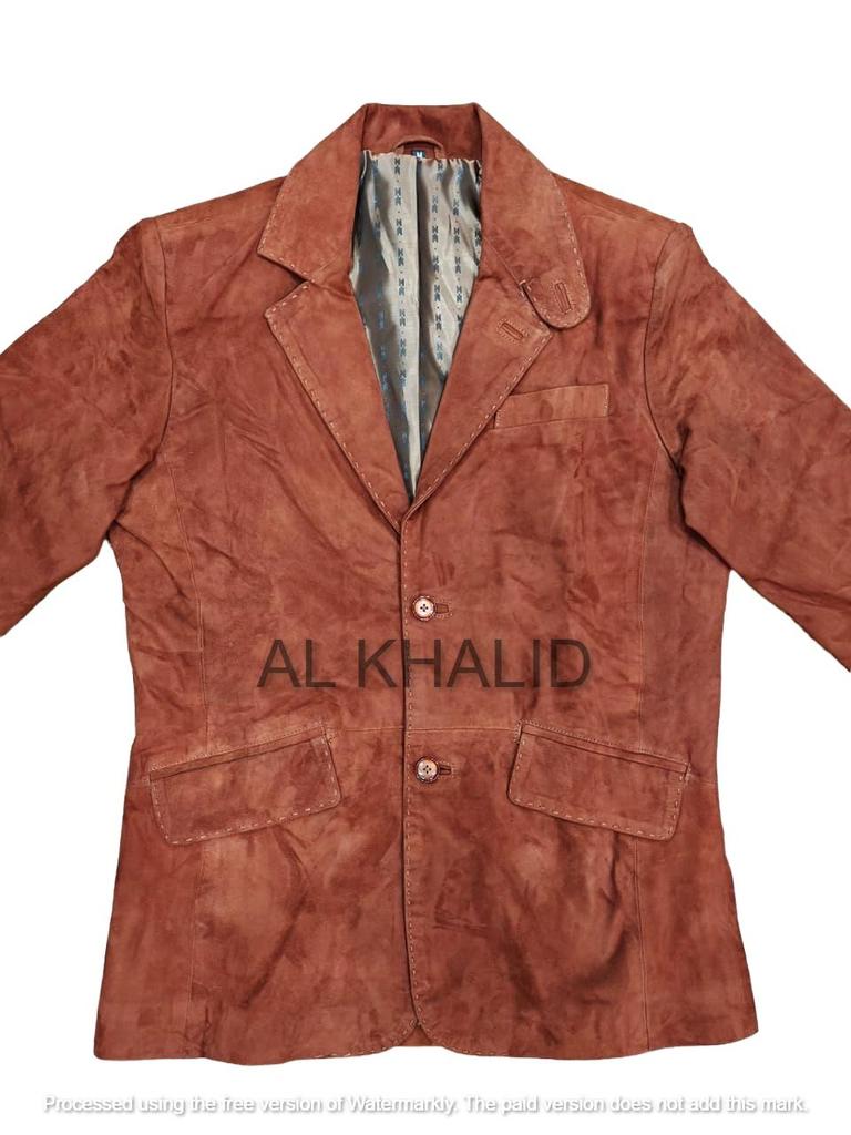 Brauner handgemachter stilvoller Blazermantel für formelle Arbeiten und Partys aus echtem weichem Wildleder