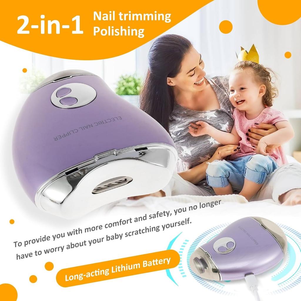 Electric Nail Clipper 3 Speeds Levels Electric Nail Trimmer with Nail Clip Storage Rechargeable Automatic Nail Clipper Portable Electric Fingernail