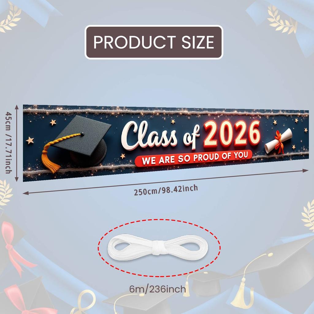 Grad Event Banner Graduation Caps Grad Party Background Senior Grad Backdrop Red And Blue For Graduation Ceremony Graduation
