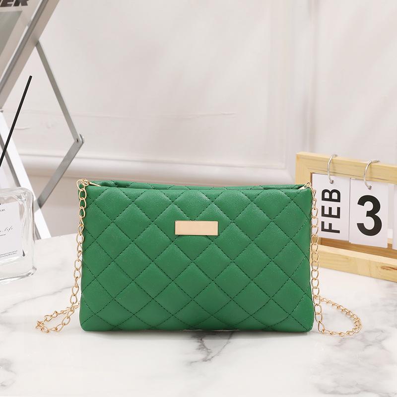 Embroidered Rhombus Soft Bag New Versatile Shoulder Messenger Women's Bag Niche Leather Mobile Phone Change Bag