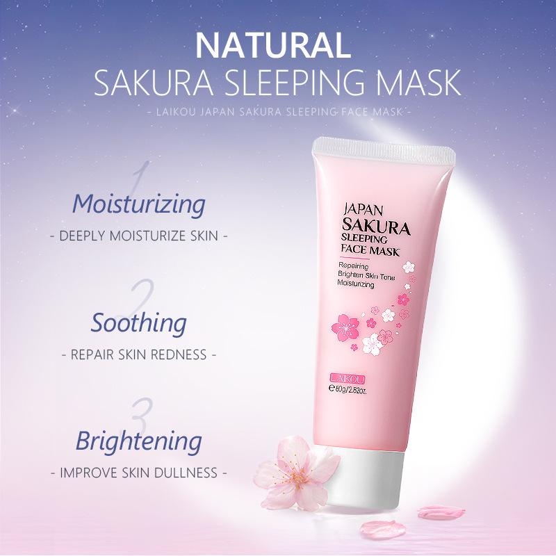 Japan Sakura Schlaff face mask Feuchtigkeitsspendende & Reparierende Nacht-Gesichtsmaske Kirschblüten Hautpflege Nährend Glättend Haut