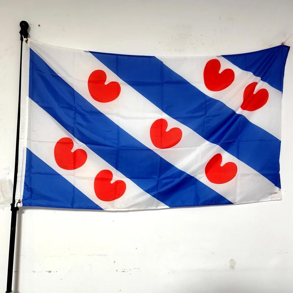 Flagge der niederländischen Provinz Friesland 90x150cm Polyester Außen-Hängebanner Nationale Dekoration 90 x 150cm