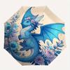 1pc Blue Dragon Amidst Blooming Flowers Automatic Opening and Closing Folding - A Good Choice for Gifts, Fashionable and Convenient Umbrella With Cute