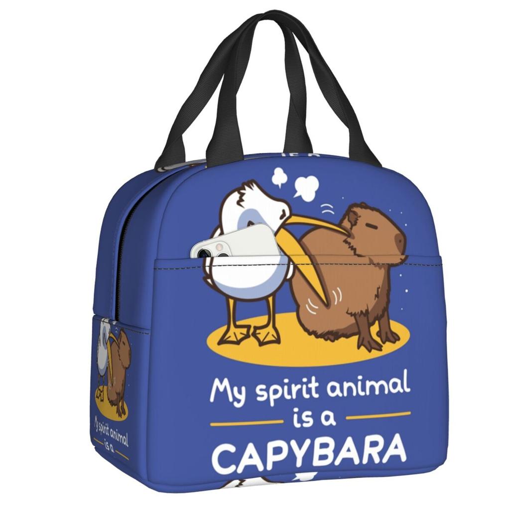Custom Capybara Insulated Lunch Bag for Women Leakproof Cooler Thermal Lunch Tote Office Picnic Travel