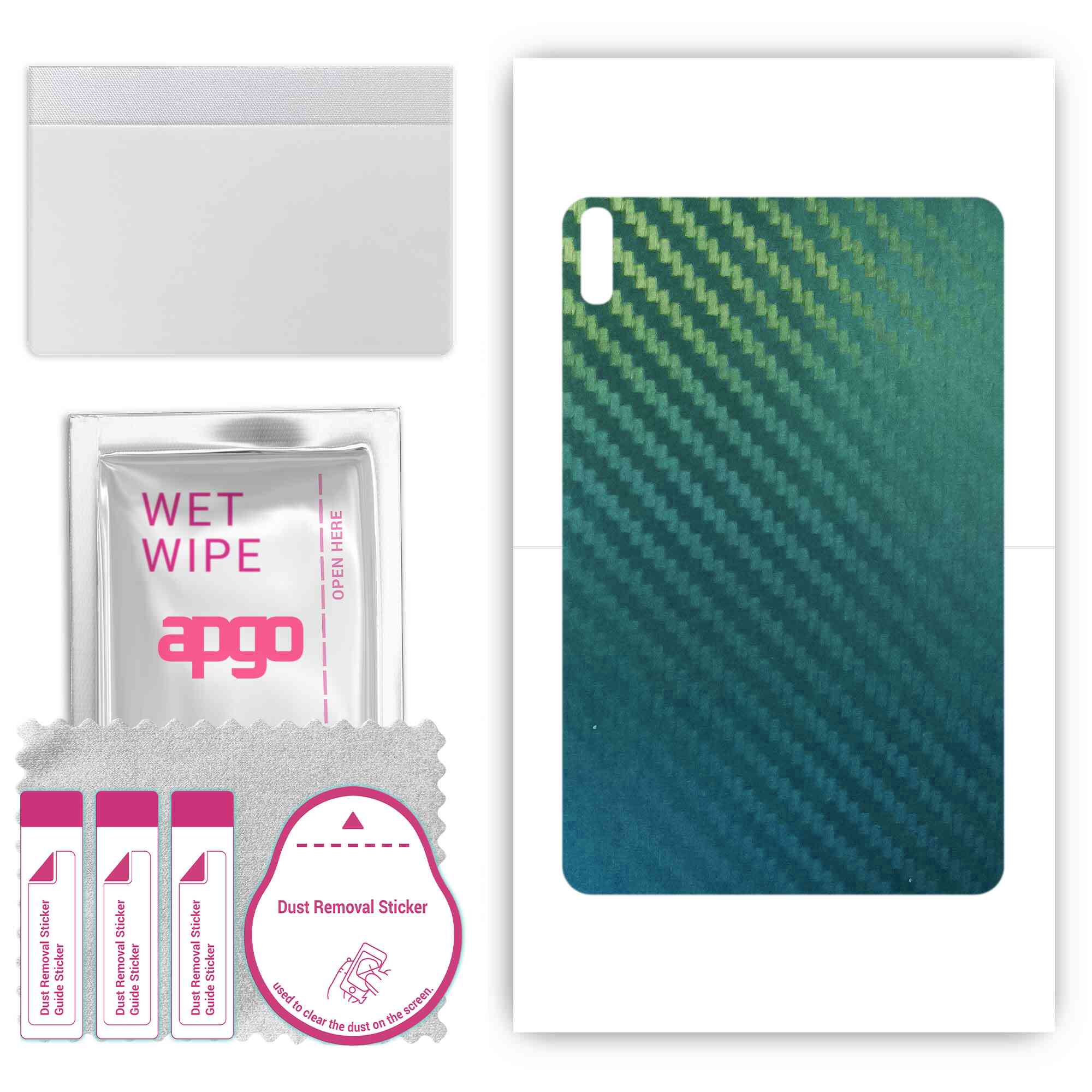 

apgo Protective Skin Sticker for the back compatible with Huawei MatePad 2022 WiFi, Wrap Film, Foil, Vinyl - Pattern Carbon Chameleon CAKA1