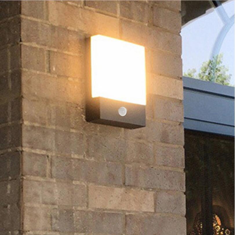 18W Motion Sensor Outdoor LED Wall Light Courtyard Aisle Porch Light Hotel Balcony Villa Exterior Wall Lamp