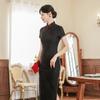National style improvement 1011 summer new cheongsam lace dress women slim retro temperament daily performance clothes