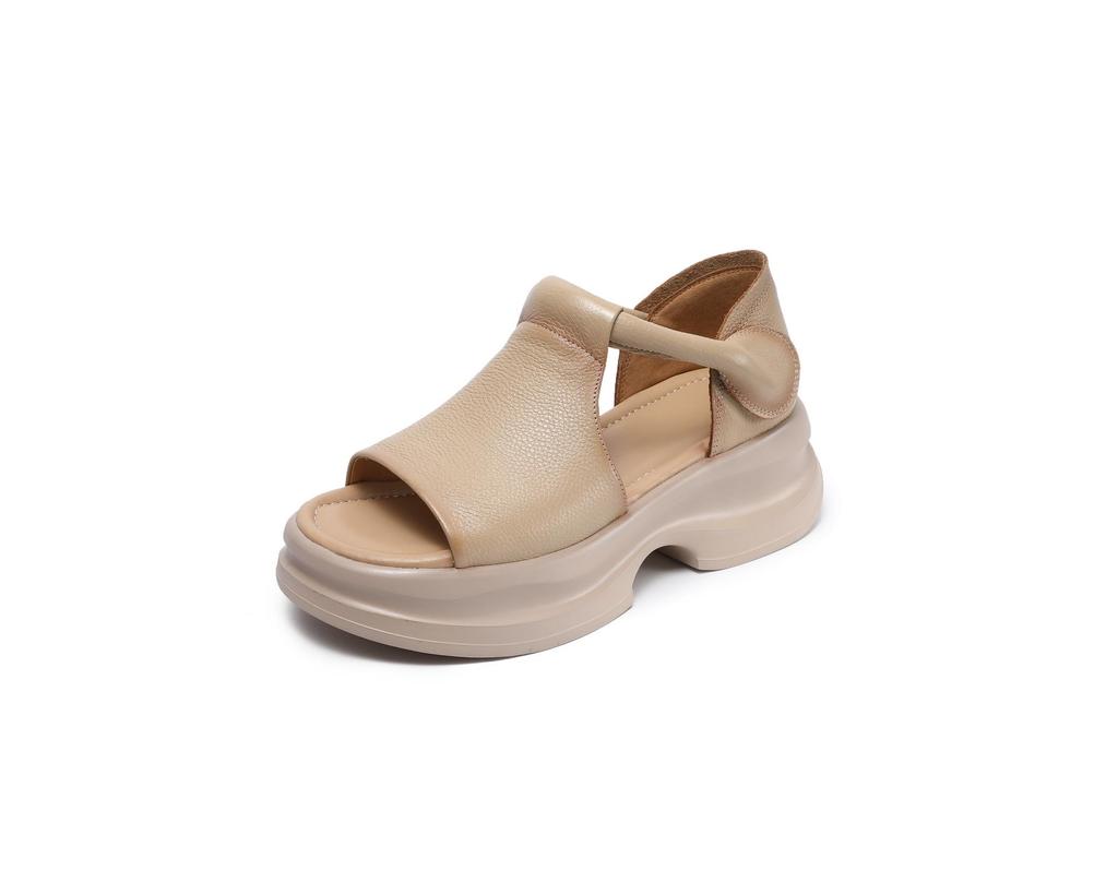Damen Zehensandalen aus atmungsaktivem Leder - Modische, abriebfeste Strandschuhe