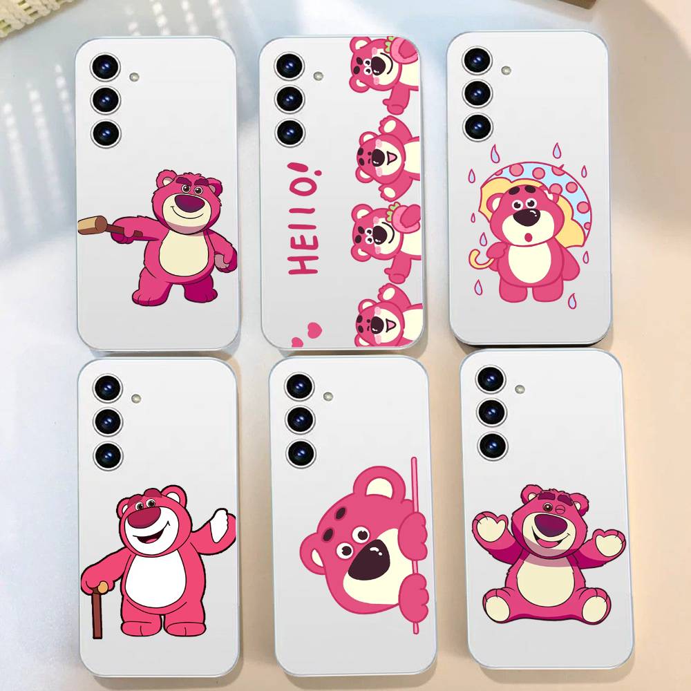 Cute L-Lotso Phone Case For Samsung Galaxy S21 S22 S23 S24 S25ULTRA FE Ultra Plus5G A52S Transparent Cover