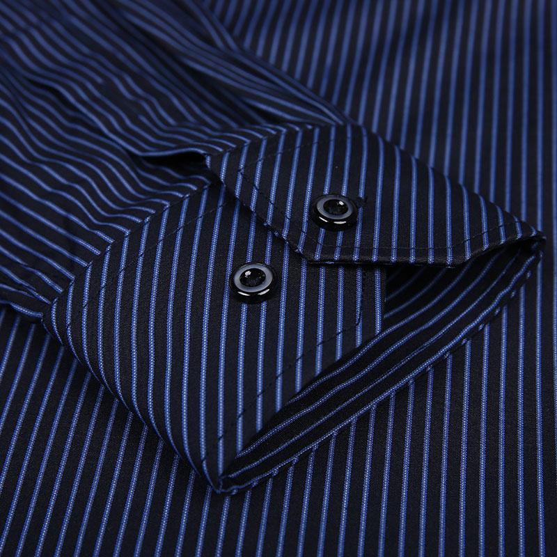 8XL 7XL Plus Size Men Long Sleeved Shirt  Mens Business Casual  Slim Fit Shirts Men Striped Dress Work Social Dress Shirt