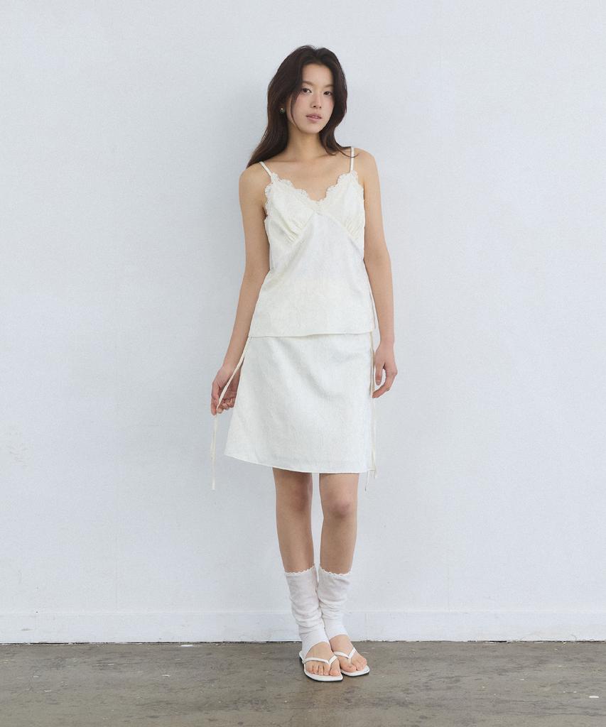 ADAUL Jacquard Satin Bustier - Cream