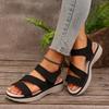 Fashion Women's Casual Sandals 2025 Summer Wedge Heels Designer Comfortable Thick-soled Sandals Vintage Open-toe Women's Beach Slippers