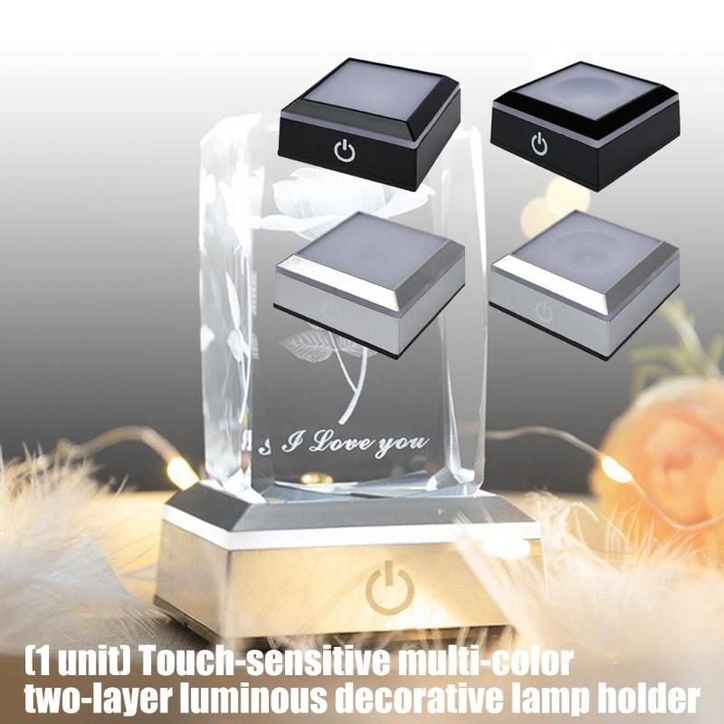 LED Touch Sensitive Crystals Atmospheres Lamp Base Featuring Dimmable Light for Jewelry Display and Home Decoration