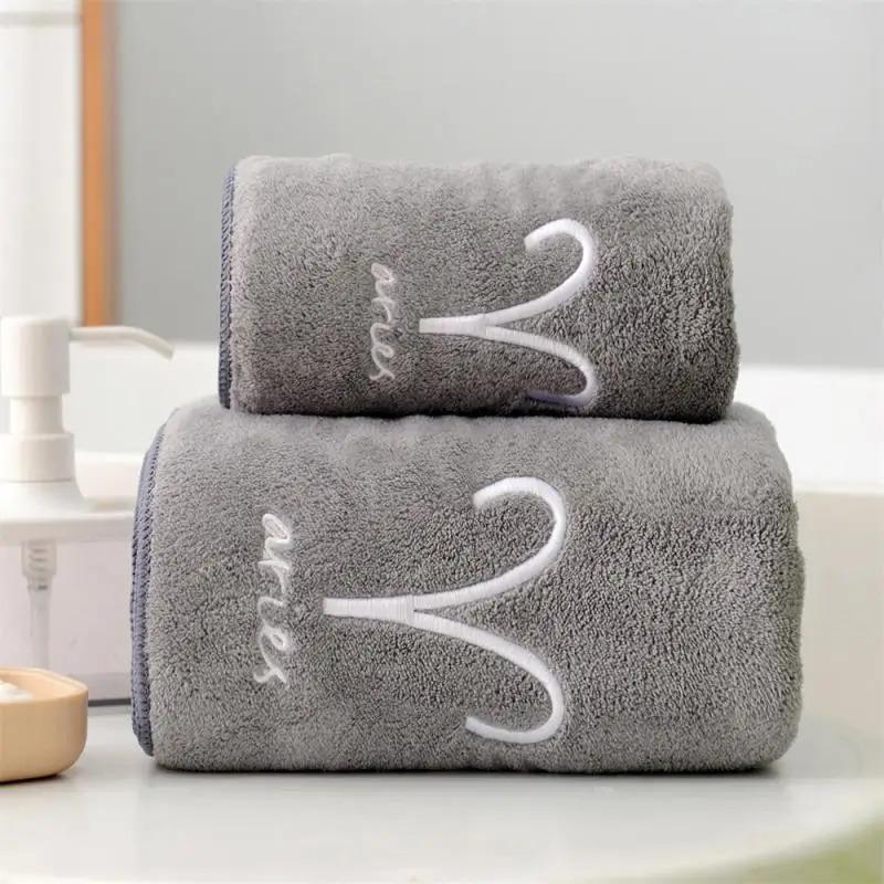 2 Teile/satz Große Weiche Konstellation Badetuch Weichen, Saugfähigen Bestickten Badezimmer Badelaken Badetücher Set