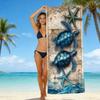 Vintage Nautical Map Starfish Sea Turtle Beach Towel Soft Absorbent For Women and Man Holiday Seaside Gym Outdoor Use