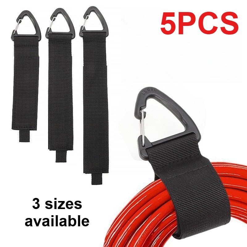 5PCS Cord Organizer Holder with Triangle Buckle Wire Manager Power Nylon Heavy Cord Management Storage Straps for Cable Hoses
