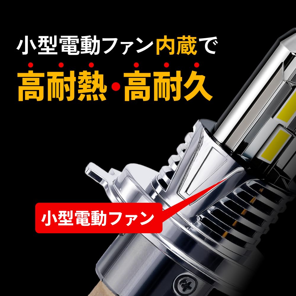 HID-YA H4 LED Motorcycle Headlight 21600cd (Candela) [Wiringless] Explosive Light Vehicle Inspection Compatible with