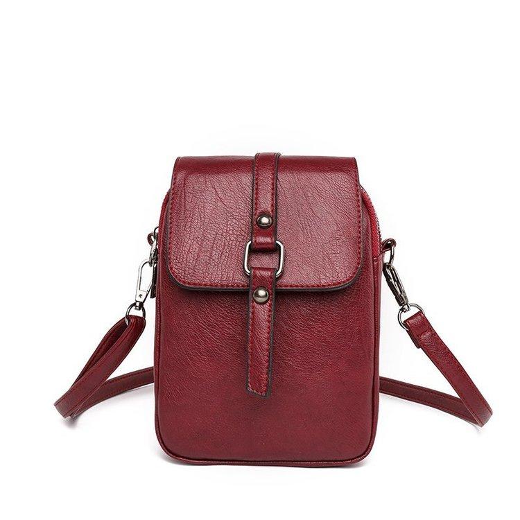 Women Crossbody Bag Mobile Phone Bag Leather Cross-body Card Wallet Pouch Travel Handbag Mini Wallet Shoulder Purse D2K0
