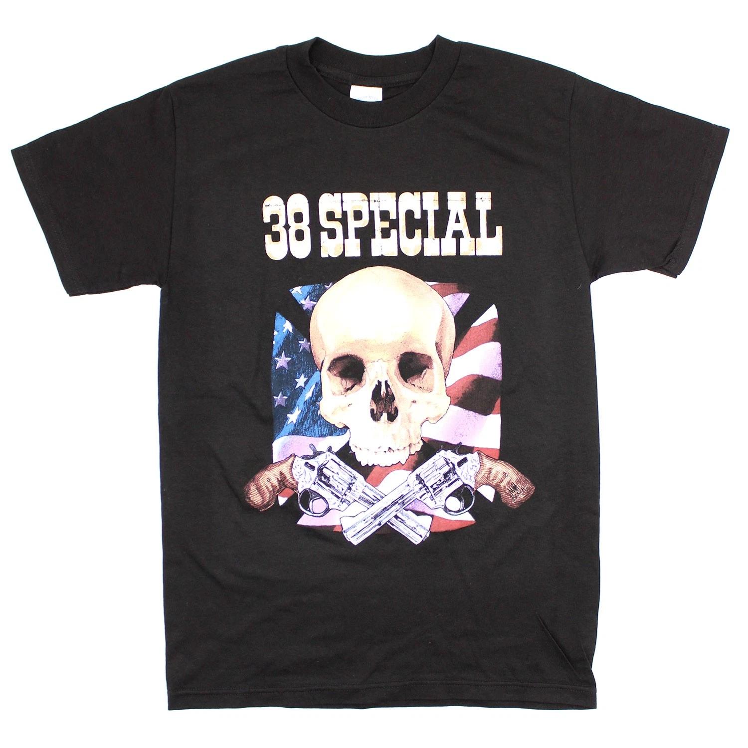 Men s 38 Special Skull Flag Guns Tour Tee T-shirt Small Black XXXXL