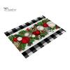 Sturdy Hemmed Table Linens Christmas Mat, Heat-Resistant Faux Linen Placemat, Non-Slip Heat Resistant Pads Washable for Holiday Dining Party Decor Non