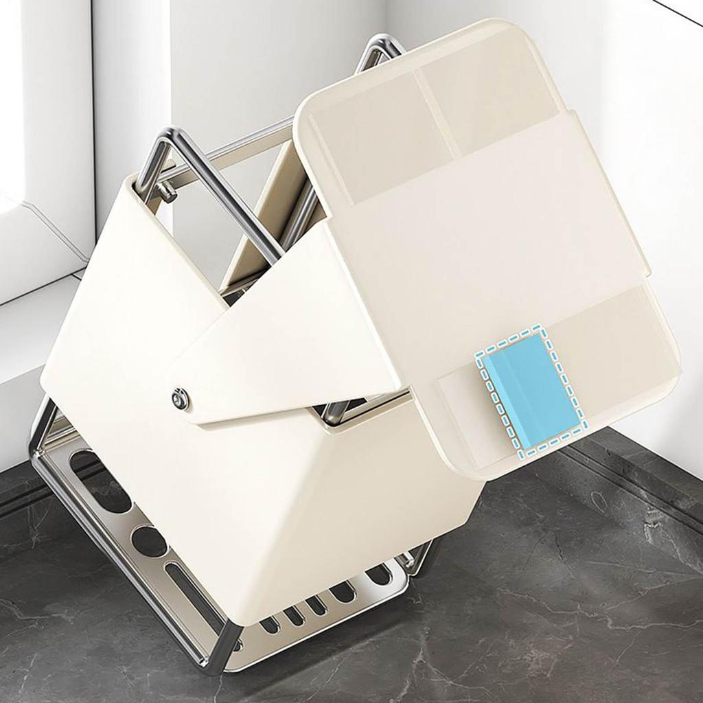 Kitchen Cutter Holder 9-Slot Storage Organizer With Drain Tray 30-Degree Rotating Cutter Organizer For Kitchen Counter