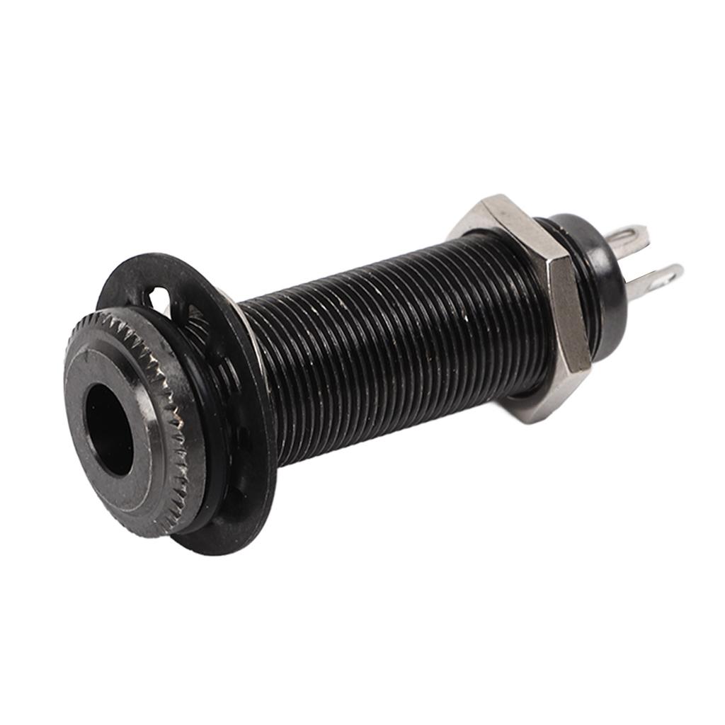 Guitar Threaded Jack Replacement Brass Straight Output Endpin for Electric Guitar Bass Gun Black