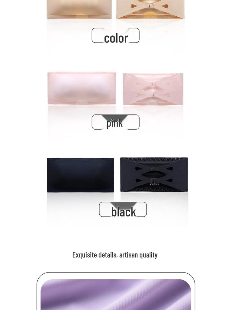 Top-Selling Strapless Anti-Slip Ice Silk Seamless Backless Bra with Chest Pads