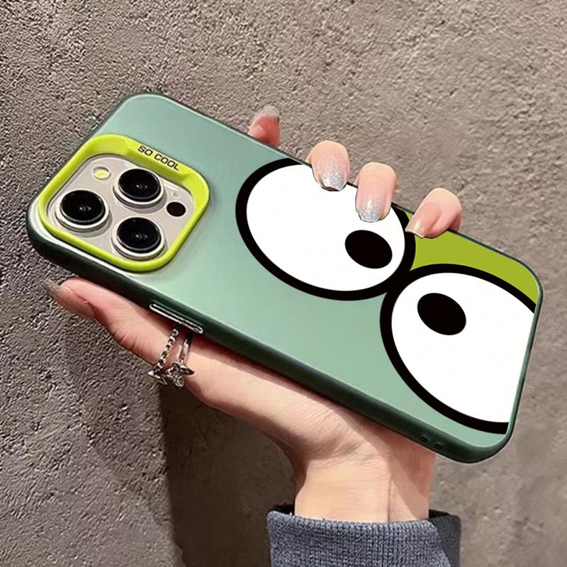 Colorful Flowers Big Eyes Phone Case For iPhone 11 12 13 14 15 Pro Max Plus Mini XR XS X 7 8 Plus SE2 Shockproof Plating Cover