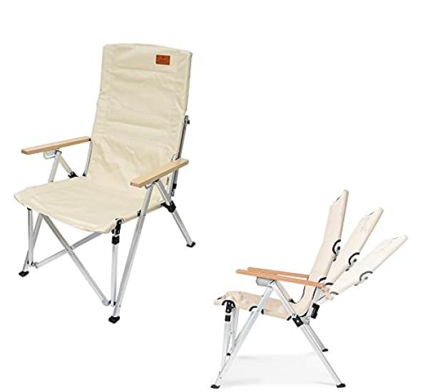 

reclining high back stage CHANODUG OUTDOORFolding chairThree recliningCream