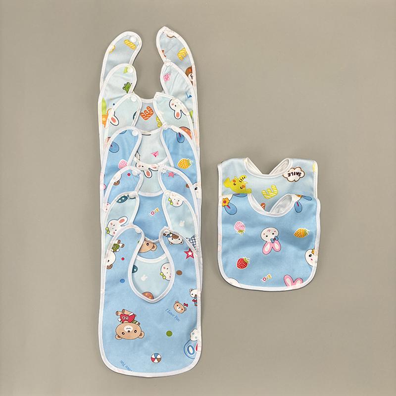 4/6/8/10pcs Waterproof Baby Feeding Bibs Infants Cute Pattern Saliva Towel Newborn Toddler Soft Burp Cloth For Kids Bib